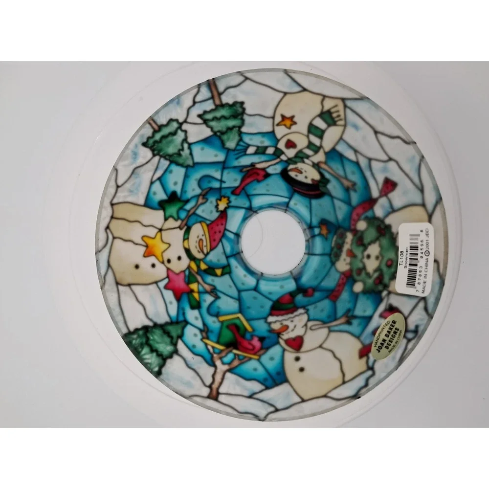 Hand‎ Painted Snowman Theme Joan Baker Designs Tiffany Style Lamp Shade - Picture 7 of 9
